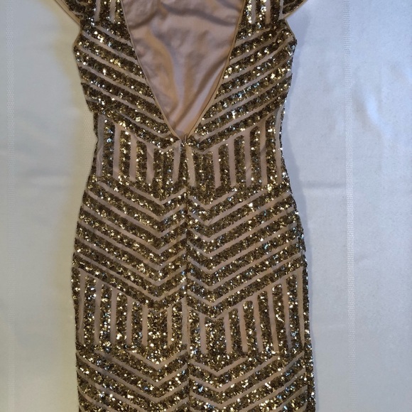 TFNC London Gold Sequin Dress Size 8 - Picture 4 of 11